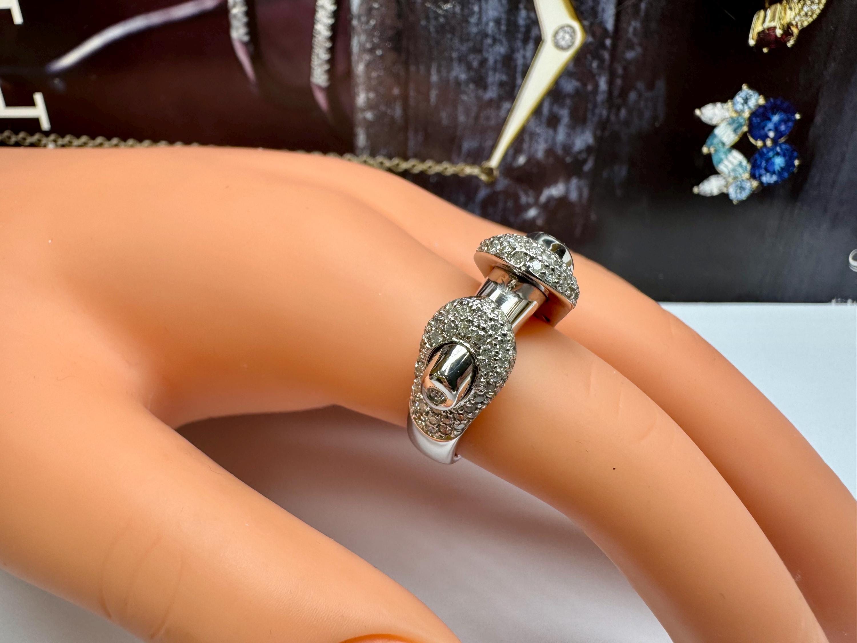 14K White Gold Pave Diamond Ring - Size 6 1/4