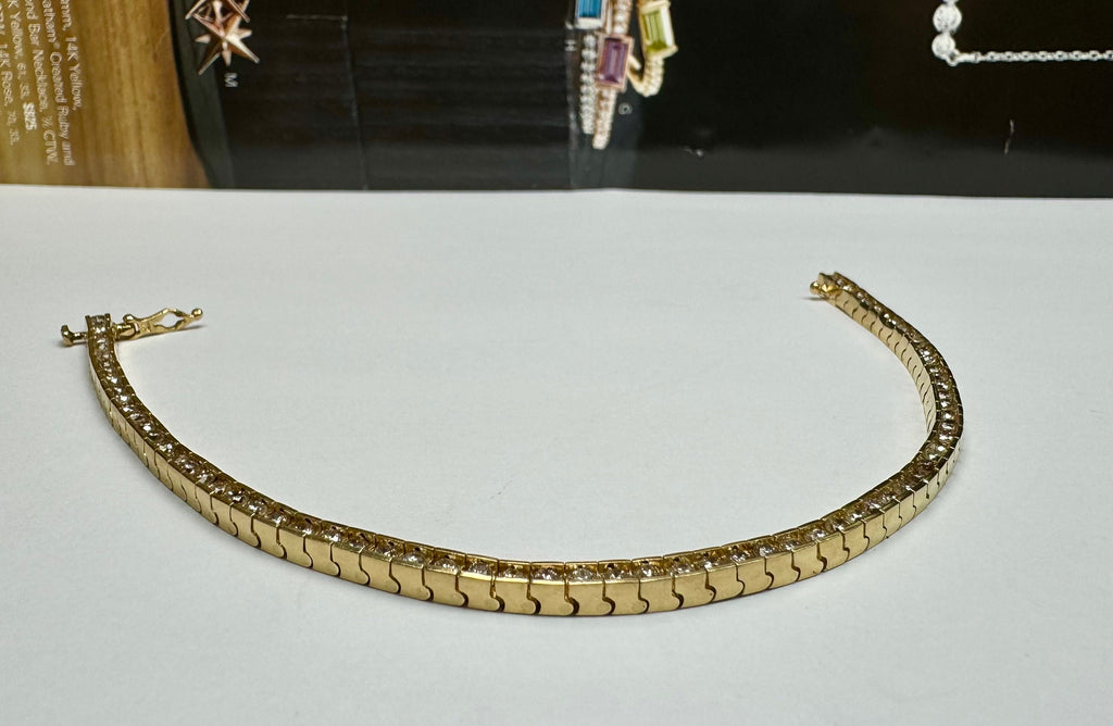14K Yellow Gold Diamond Tennis Bracelet - 2 CT