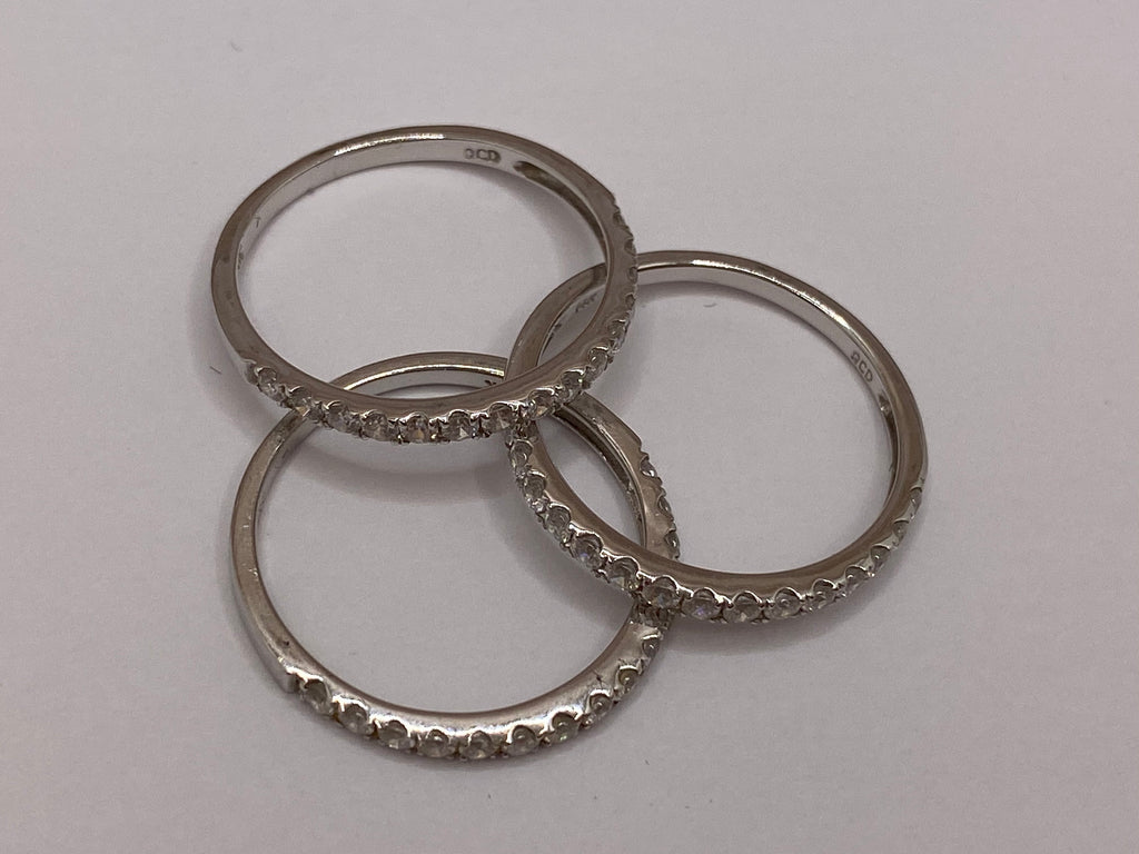 14K White Gold Diamond Stackable Band - 0.75ct, Size 7