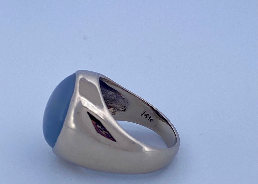 14K White Gold Star Sapphire Ring - Size 6 3/4