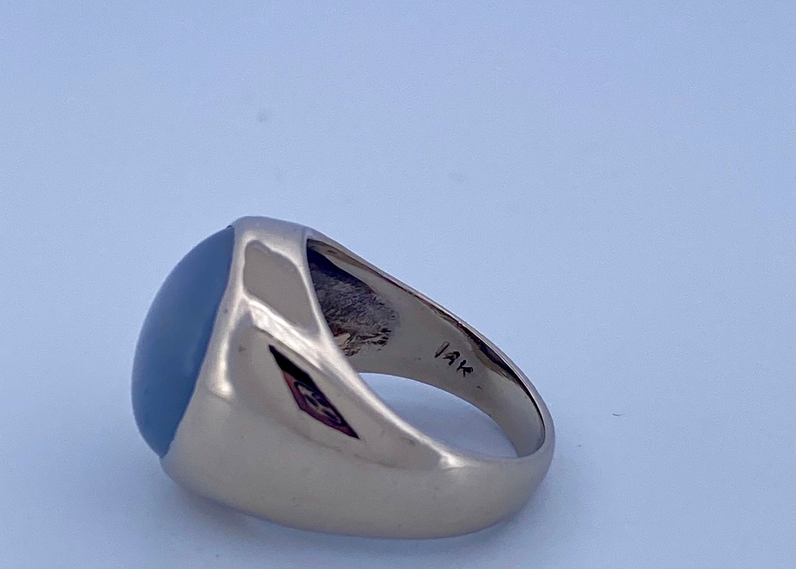 14K White Gold Star Sapphire Ring - Size 6 3/4