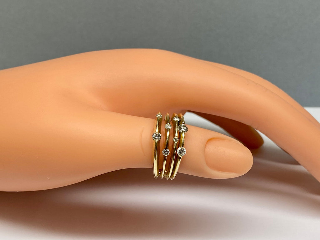 14k Yellow Gold Diamond Ring - Size 7
