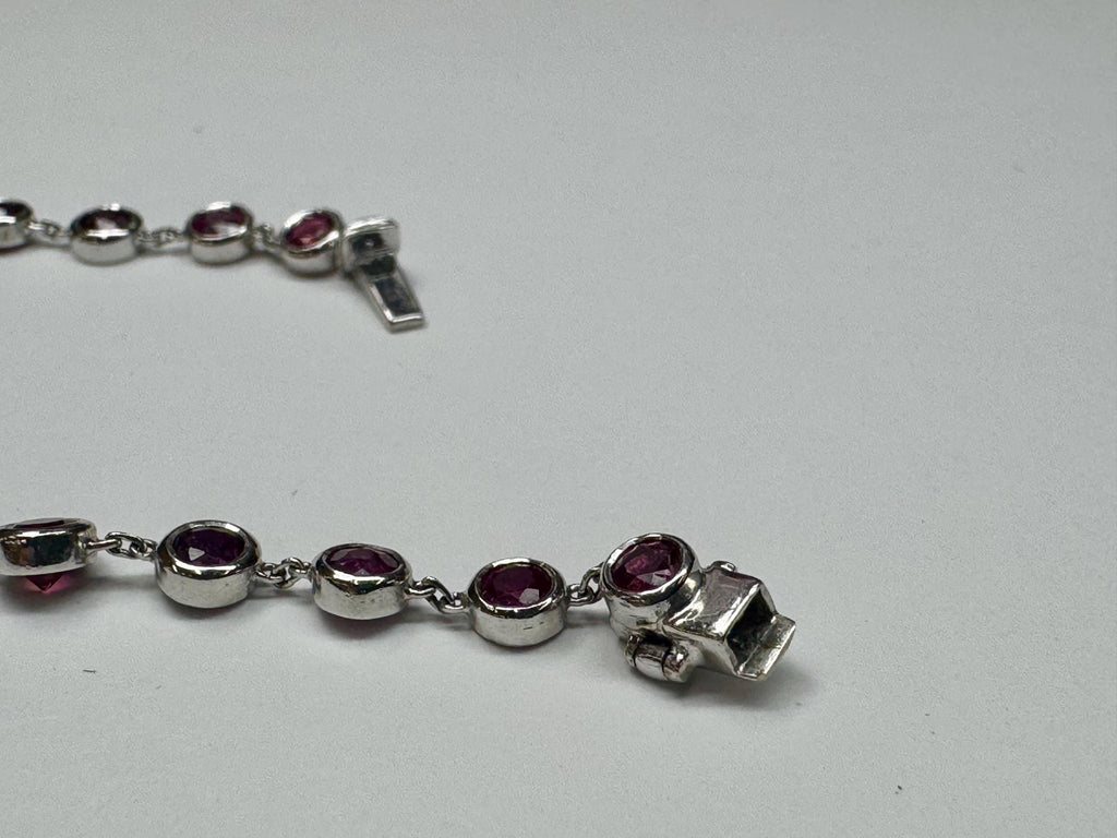 18K White Gold Ruby Bracelet: Multi-Shape Gemstones, Fine Jewelry