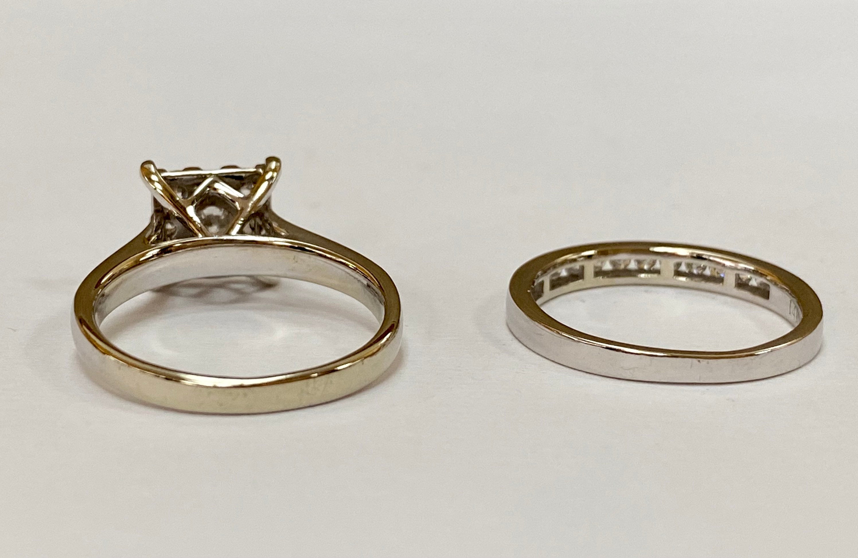 14K White Gold Diamond Bridal Ring Set - 1.10 TCW, VS2 Clarity