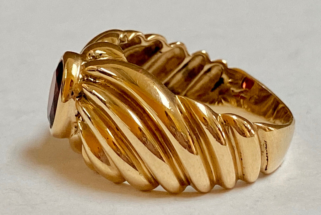 14K Yellow Gold Ruby Ring - Size 7