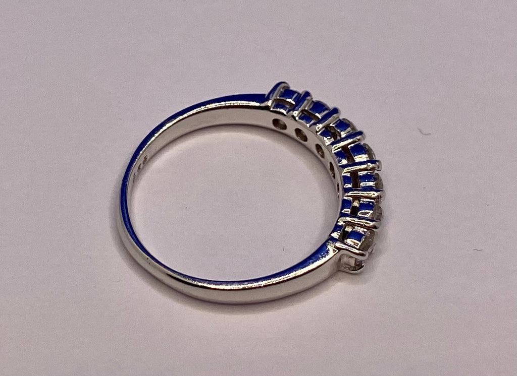 18K White Solid Gold And Diamond Wedding Ring/Band