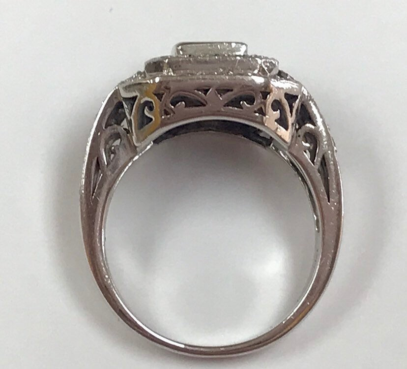 14K Solid White Gold Diamond Ring!!! Size 7.5
