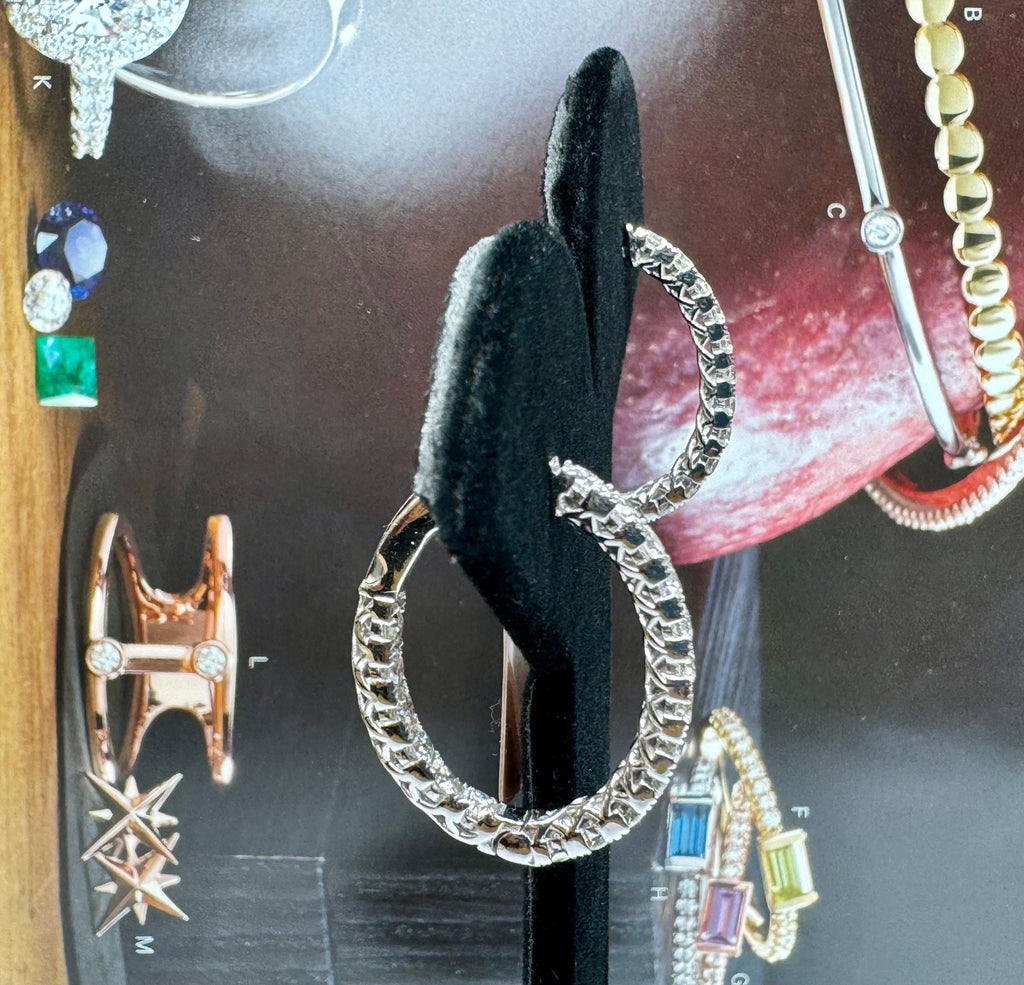 14K White Gold Diamond Hoop Earring Set (2.9 CT)