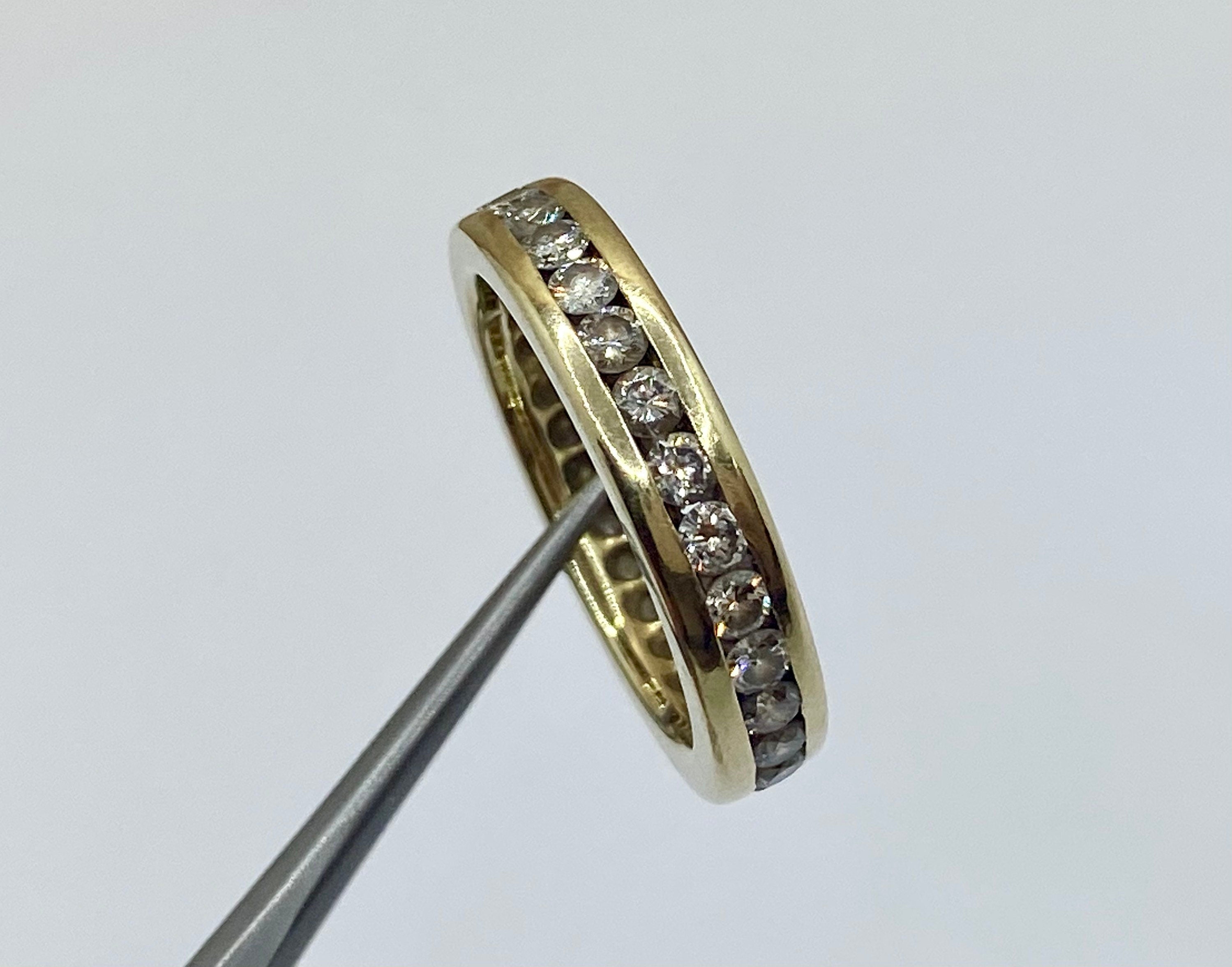 14K  Yellow Gold Channel Set Diamond Eternity Ring/Band