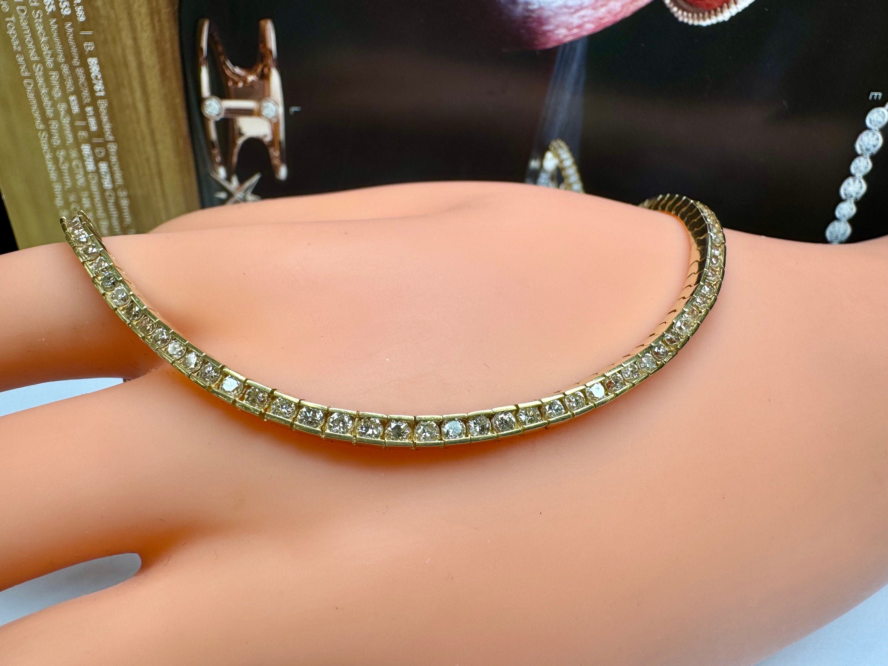 14K Yellow Gold Diamond Tennis Bracelet - 2 CT