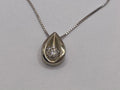 14K White Gold Diamond Pear Pendant (0.10 ct TCW)