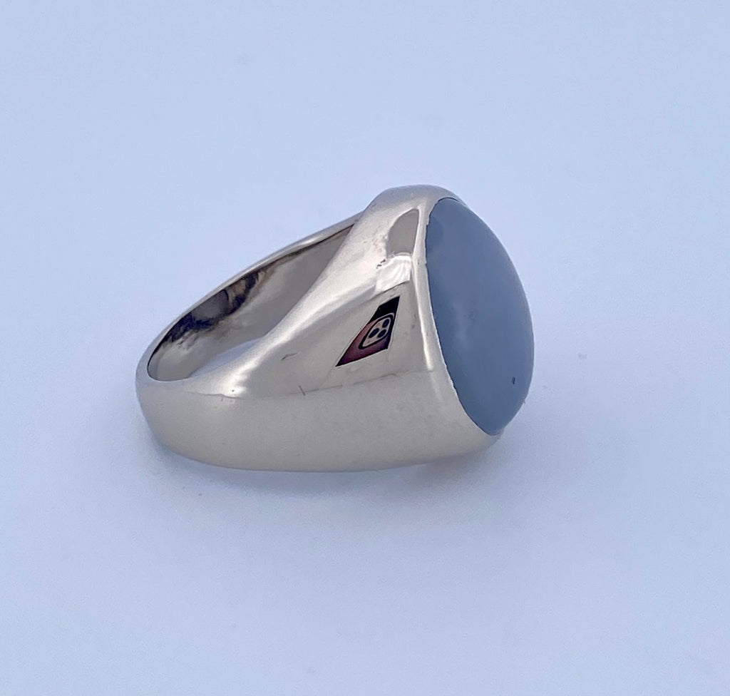14K White Gold Star Sapphire Ring - Size 6 3/4