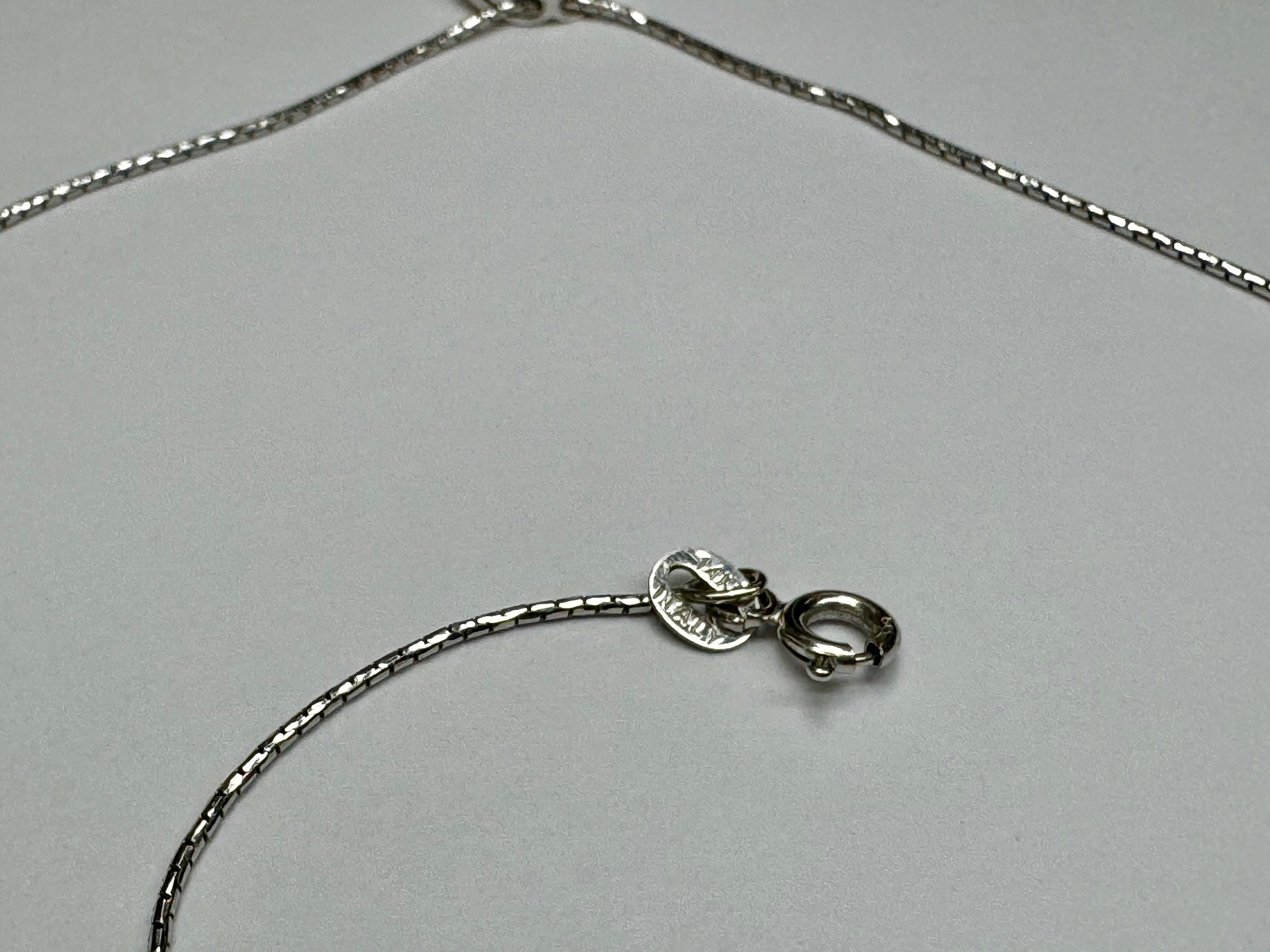 14K White Gold Diamond Open Heart Pendant Necklace - 18 Inch