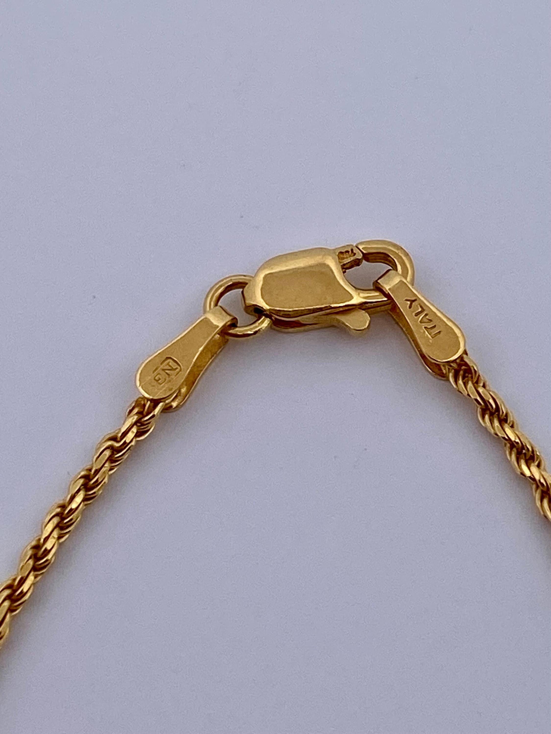 18K Gold Ammolite & Diamond Pendant Necklace - Two Tone, 30" Rope Chain