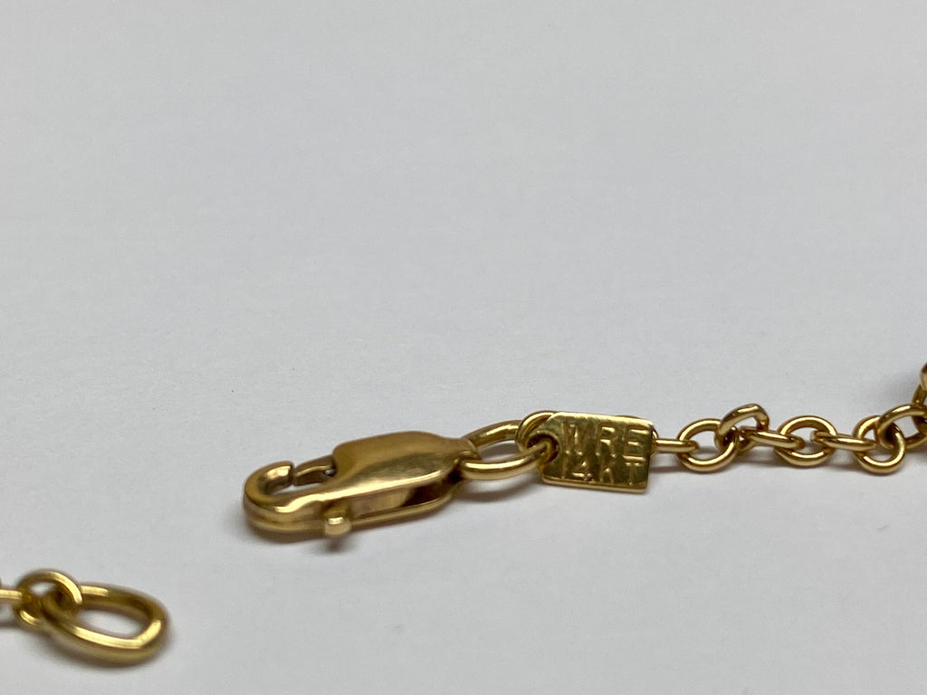 14K Yellow Gold Chain And Multi Color Stone Station  24" Necklace
