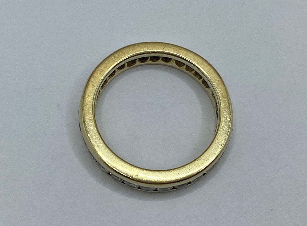 14K  Yellow Gold Channel Set Diamond Eternity Ring/Band