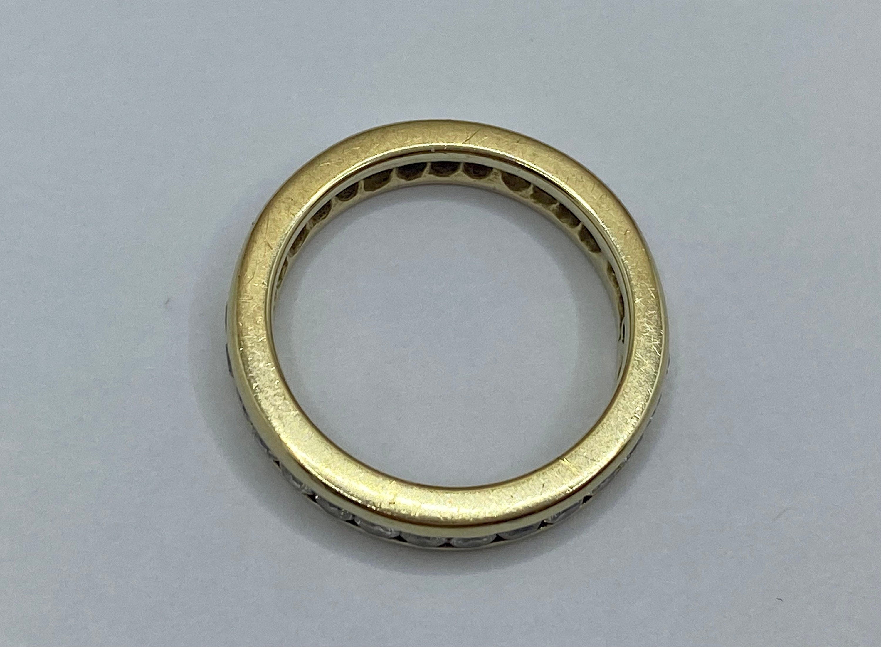 14K  Yellow Gold Channel Set Diamond Eternity Ring/Band