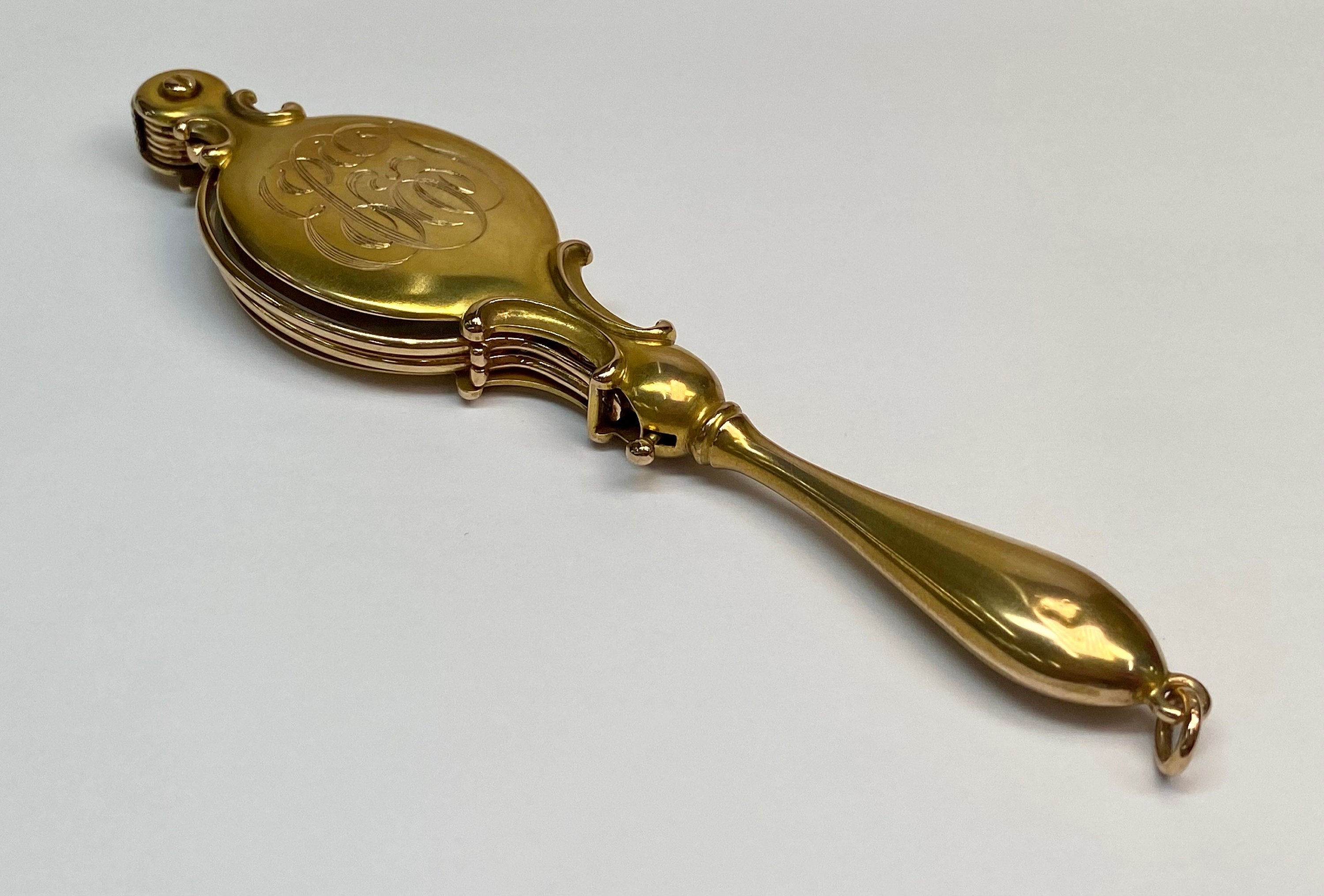 14K Solid Yellow Gold Art  Nouveau 31.7 gm Lorgnette Opera Eye Glasses!!