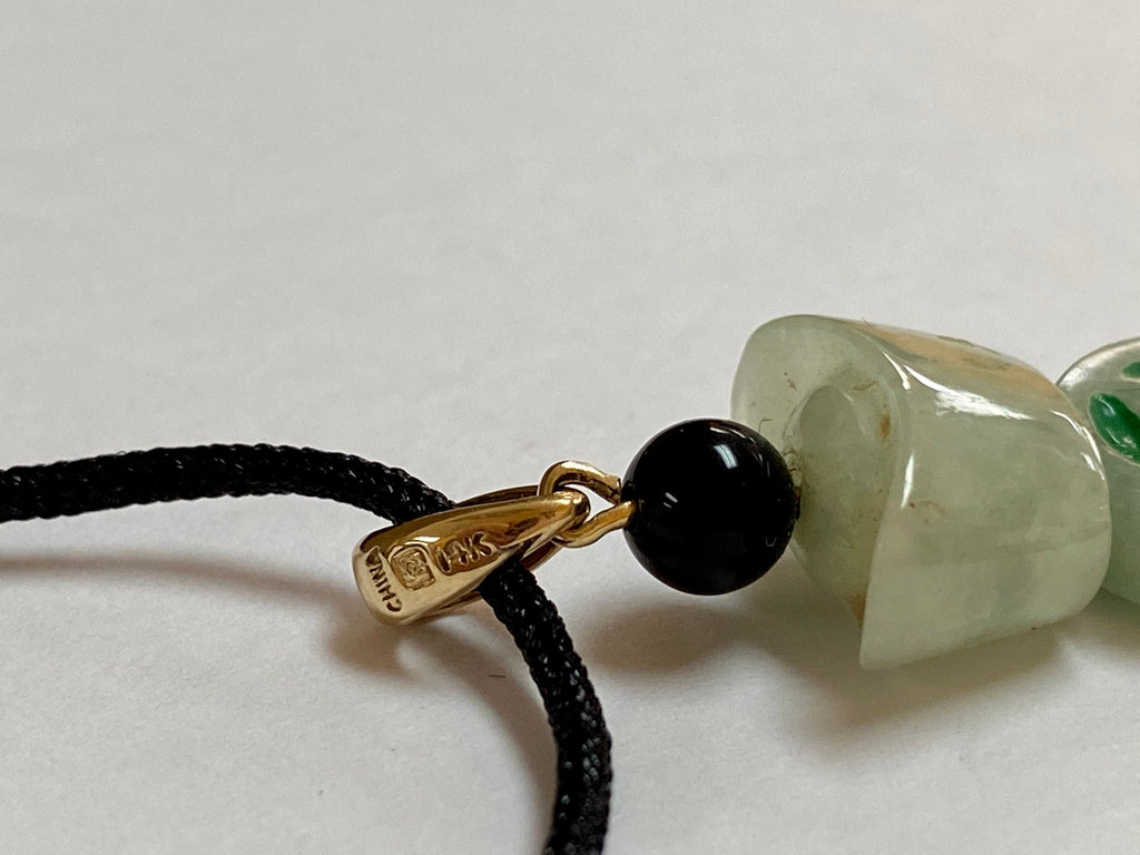 14k Yellow Gold Hook And Green Jade Pendant/ Keychain !!!!!