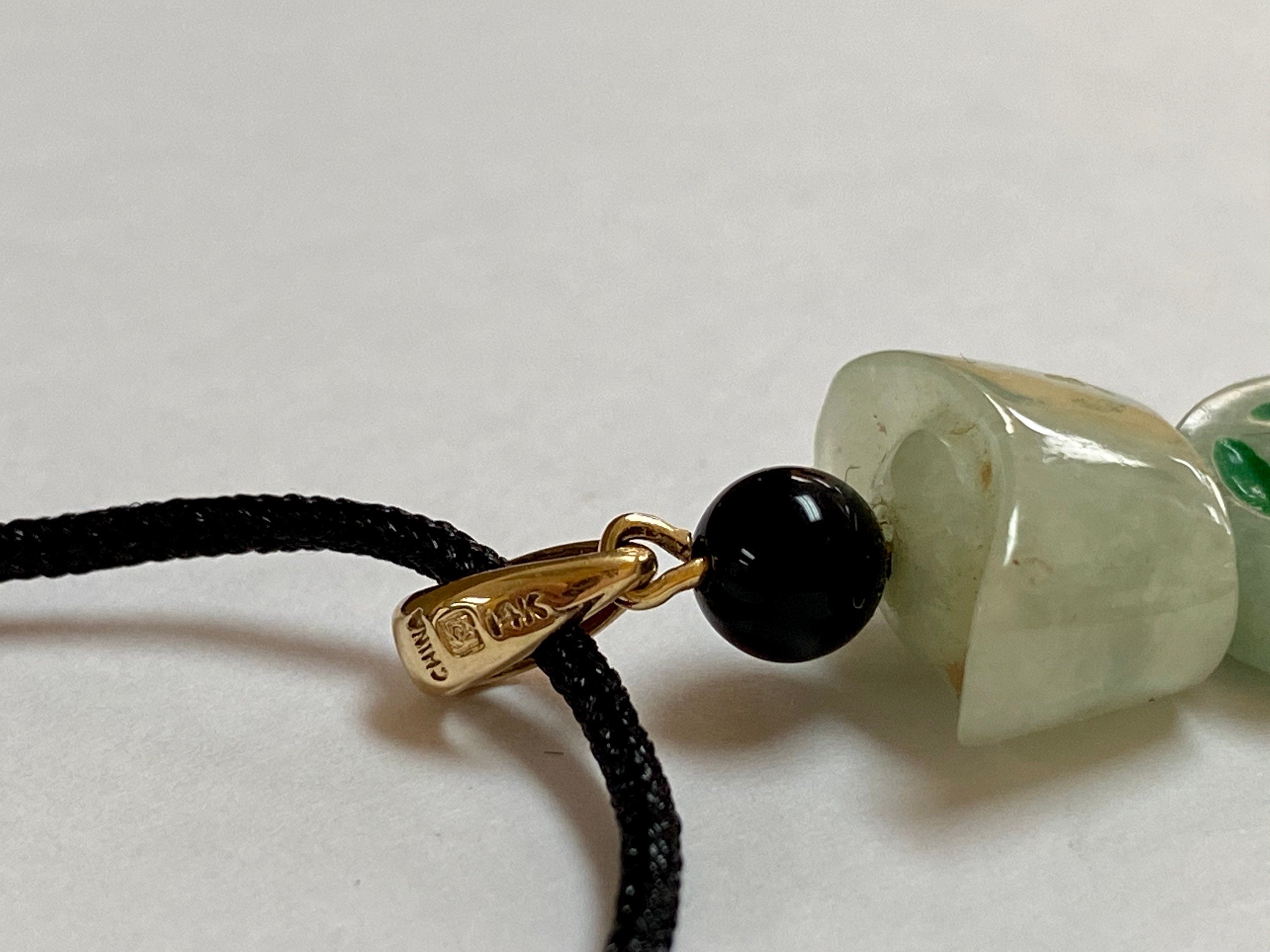 14k Yellow Gold Hook And Green Jade Pendant/ Keychain !!!!!
