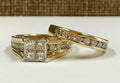 14K IKS Yellow Solid Gold Diamond Ring Set!!!! Size 7