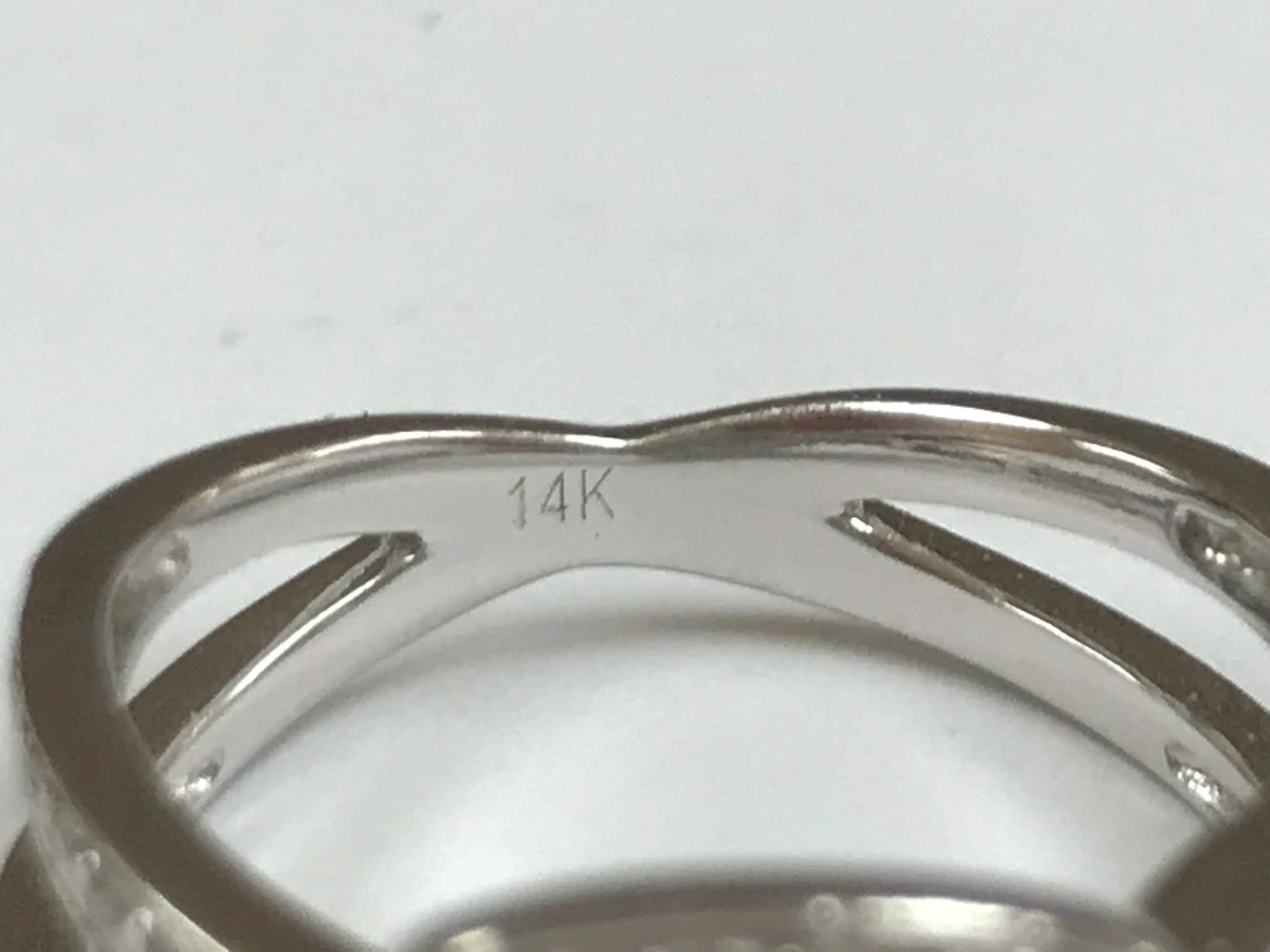 14K White Gold Princess Cut Diamond Ring - .99 Ct, Size 7.5