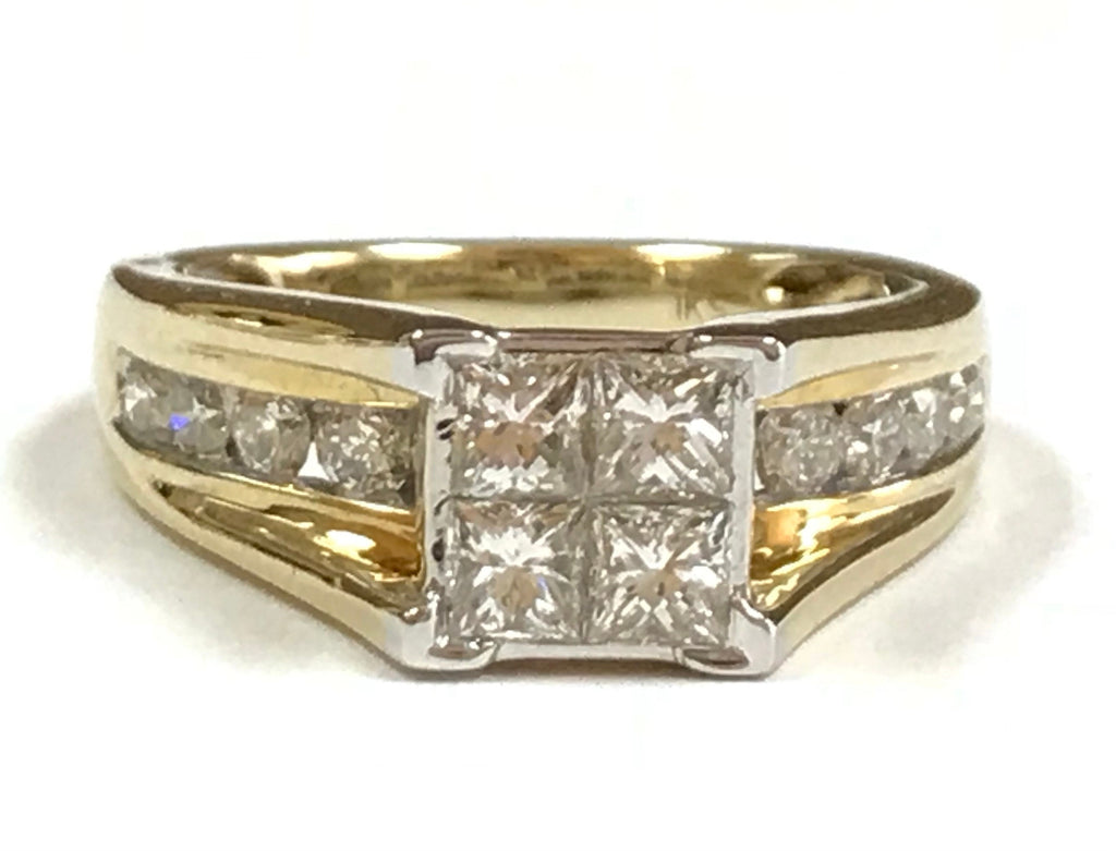 14K IKS Yellow Solid Gold Diamond Ring Set!!!! Size 7