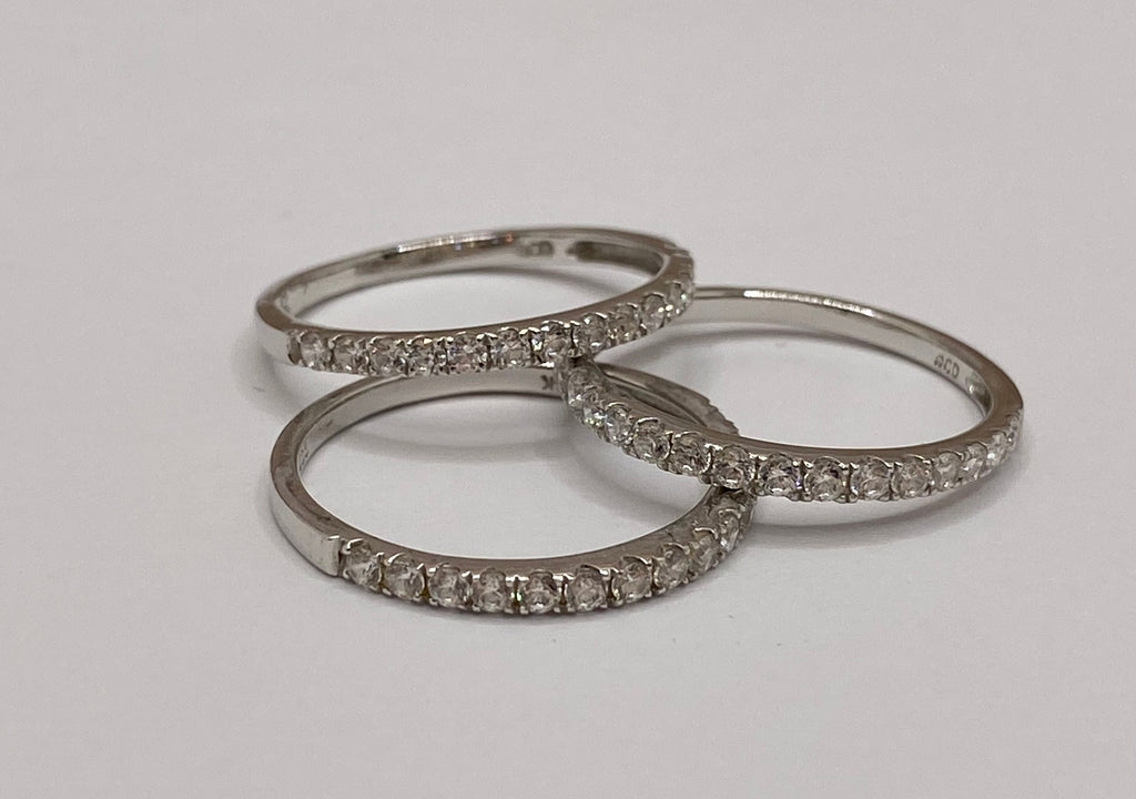 14K White Gold Diamond Stackable Band - 0.75ct, Size 7